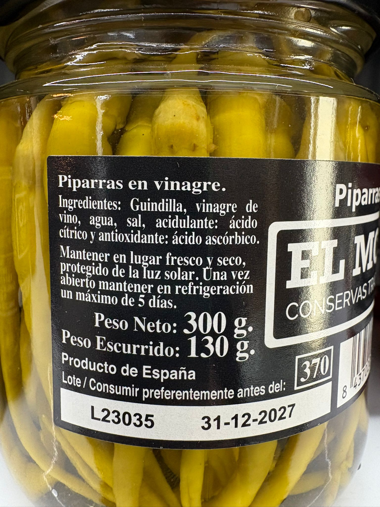 Piparras en vinagre El Modesto