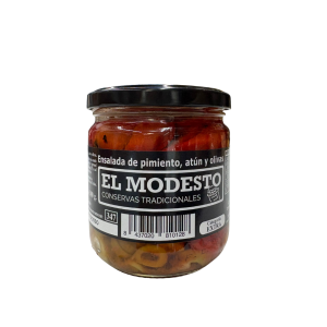 Ensalada de pimiento, atún y olivas - El Modesto